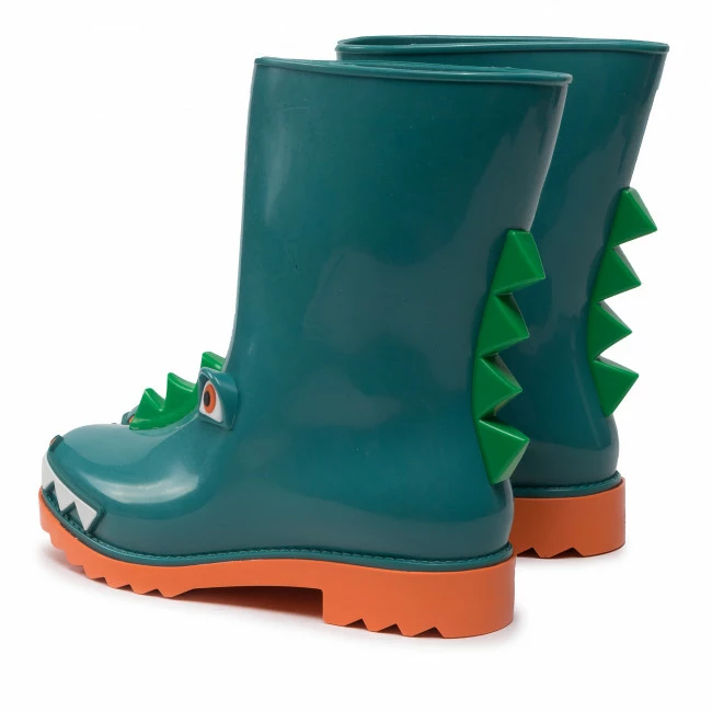 Wellingtons MELISSA - Mini Melissa Rain Boot + Fabul 33677 Orange/Green AF028 Green - Image 3