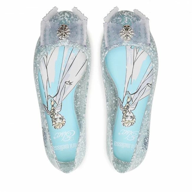 Ballerina Shoes Flats MELISSA - Mini Melissa Sweet Love + Disn 33448 Glitter Blue/Blue 54123 Silver - Image 5